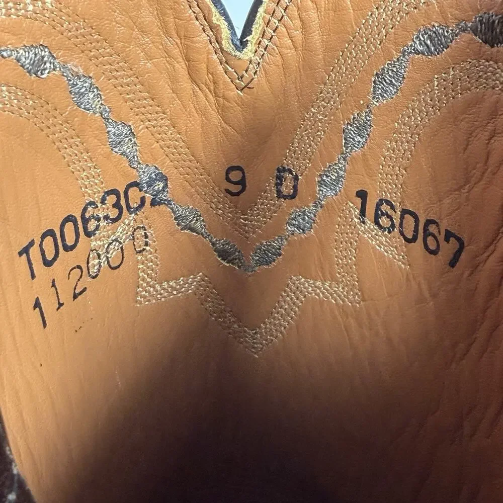 Lucchese 2000 Boots Men 9 D Brown Exotic Smooth Ostrich Cowboy Roper USA EUC